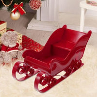 HKM-808083 Red Christmas Sleigh Fireplace Decoration Collectible Ornament for Holiday Home Decor
