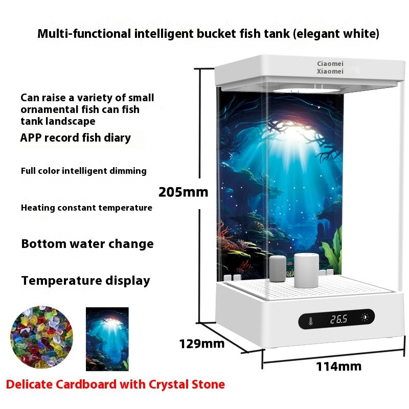 HKM-808467 Small Bluetooth Fish Tank in Black or White with Data Cable and Instructions