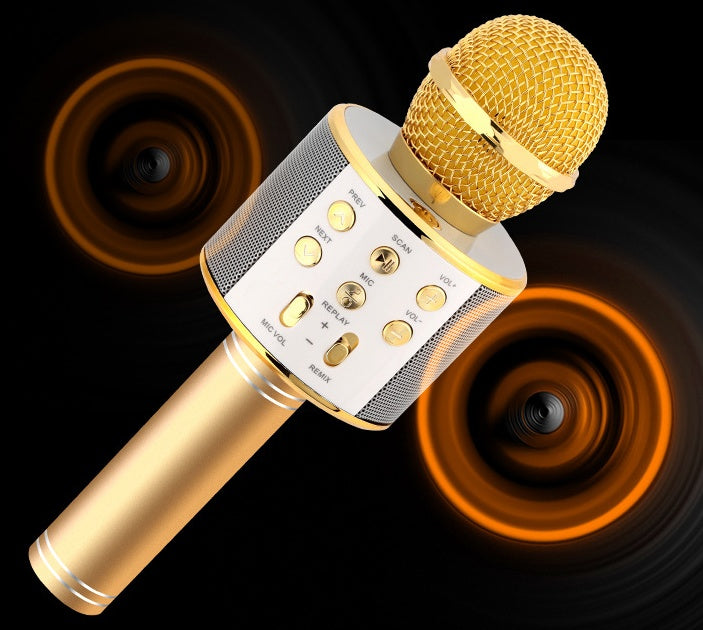 HKM-808659 Portable Bluetooth Wireless Microphone for Music Playback and Singing at Home