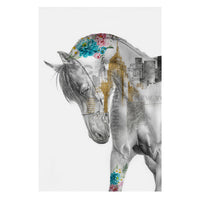 HKM-808723 Galloping Horse Modern Art Canvas Painting - Oil on Non-Woven Fabric, Frameless Design, Various Sizes Available