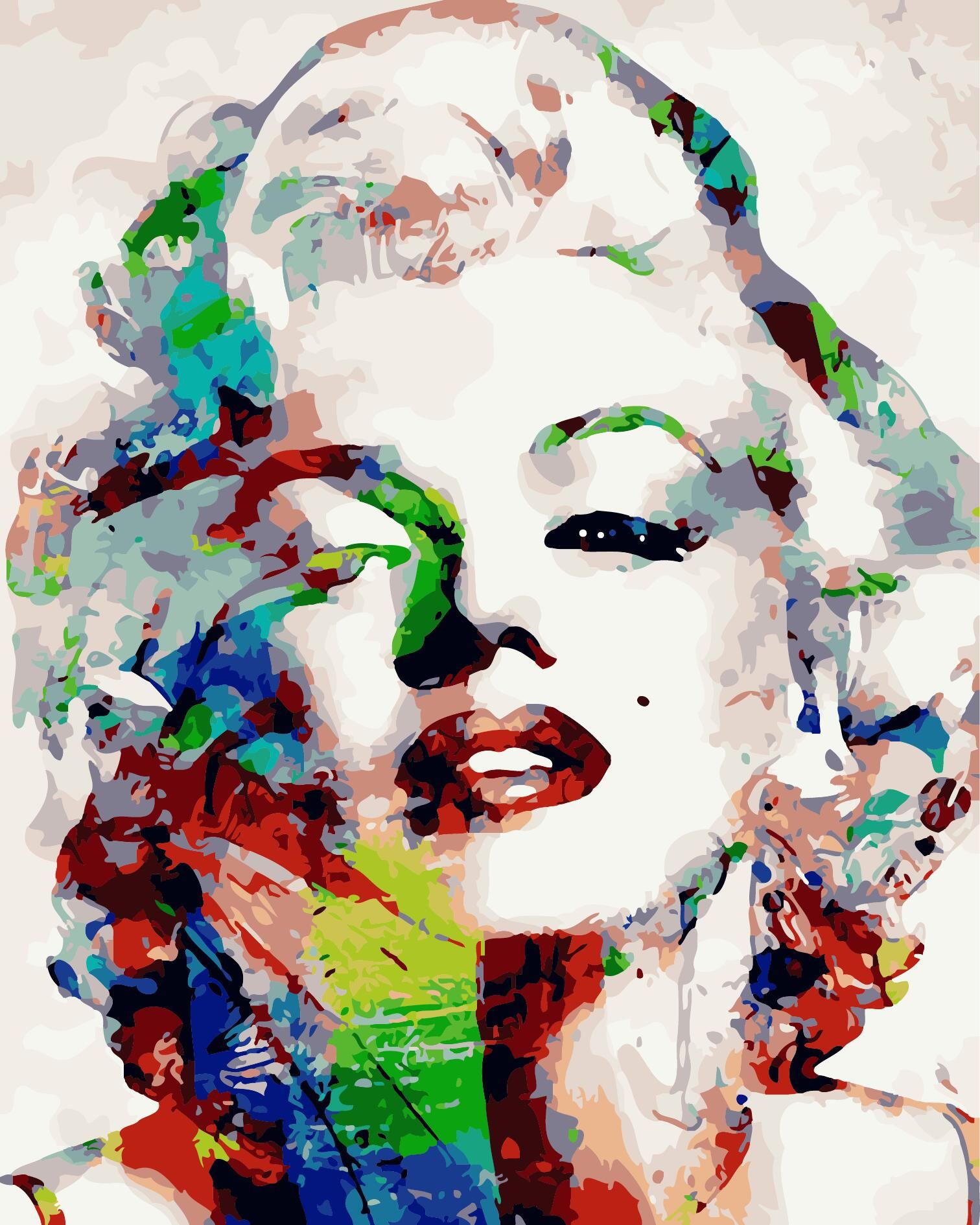 HKM-808787 Character Lovers Digital Oil Painting on Linen, 40x50cm, Flat Color Style, Rimless Design
