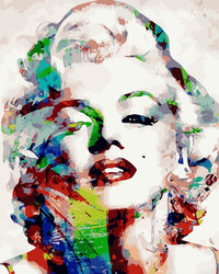 HKM-808787 Character Lovers Digital Oil Painting on Linen, 40x50cm, Flat Color Style, Rimless Design