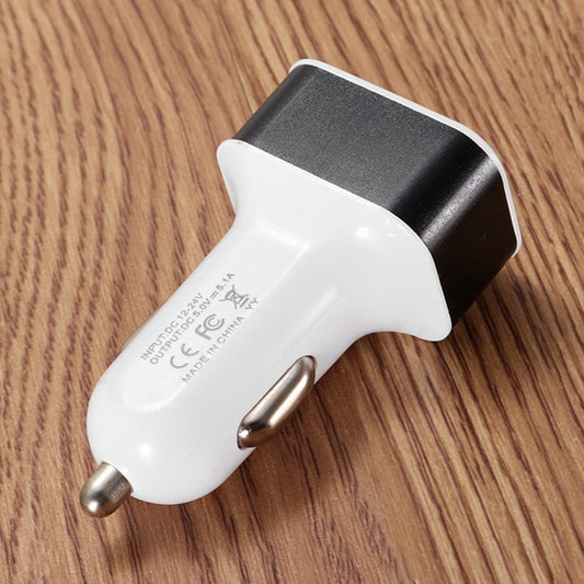 HKM-808851 3USB Universal Car Charger – Aluminum Alloy with Indicator Light – Available in Multiple Colors