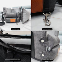 HKM-808979 Portable Pet Carrying Bag with Comfortable Car Bed for Pets up to 8kg - Dark Gray Design