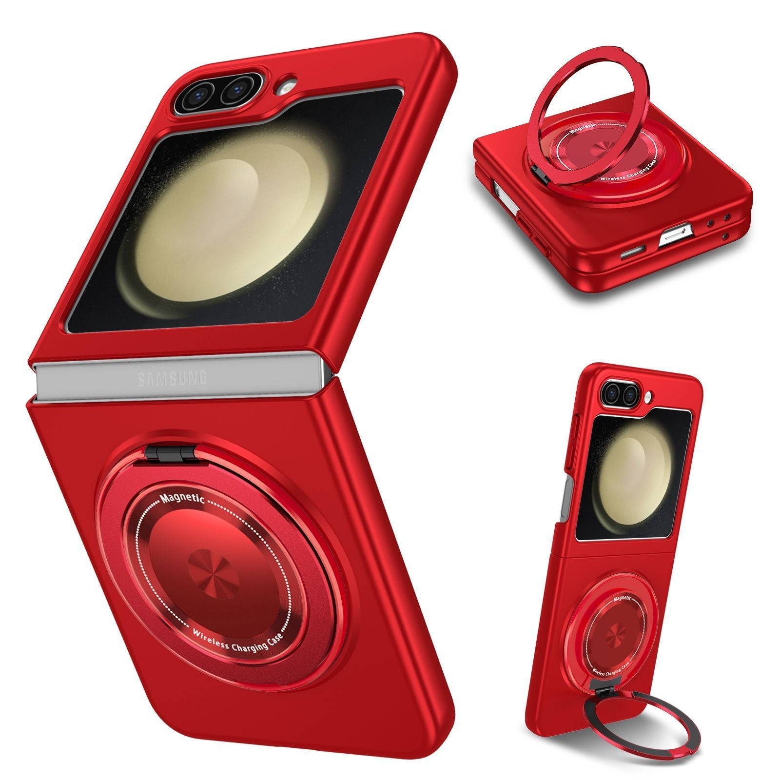 HKM-809043 Samsung Z Flip6 Magnetic Folding Phone Case with Strong Grip and Shockproof Design