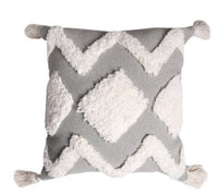 HKM-809171 Nordic Geometric Tufted Pillowcase with Tassels - Cotton Blend, 45x45cm & 30x50cm Options