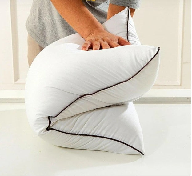 HKM-809235 Cervical Spine Support Pillow for Single Adults - Square Shape, Washable Fiber Filling
