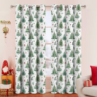 HKM-809491 Christmas Forest Scene Shading Curtain | Modern Polyester Decoration in Various Sizes