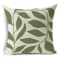 HKM-809491 Modern Minimalist Green Geometric Print Linen Pillowcase - 45x45cm