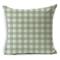 HKM-809491 Modern Minimalist Green Geometric Print Linen Pillowcase - 45x45cm