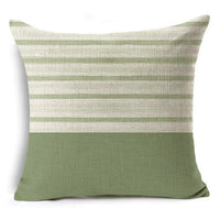 HKM-809491 Modern Minimalist Green Geometric Print Linen Pillowcase - 45x45cm
