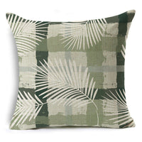 HKM-809491 Modern Minimalist Green Geometric Print Linen Pillowcase - 45x45cm