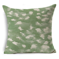 HKM-809491 Modern Minimalist Green Geometric Print Linen Pillowcase - 45x45cm