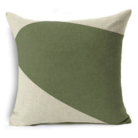 HKM-809491 Modern Minimalist Green Geometric Print Linen Pillowcase - 45x45cm