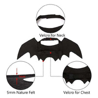 HKM-809555 Halloween Black Felt Bat Wings for Pet Decoration, 45x16cm