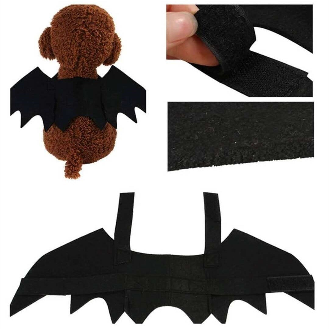 HKM-809555 Halloween Black Felt Bat Wings for Pet Decoration, 45x16cm