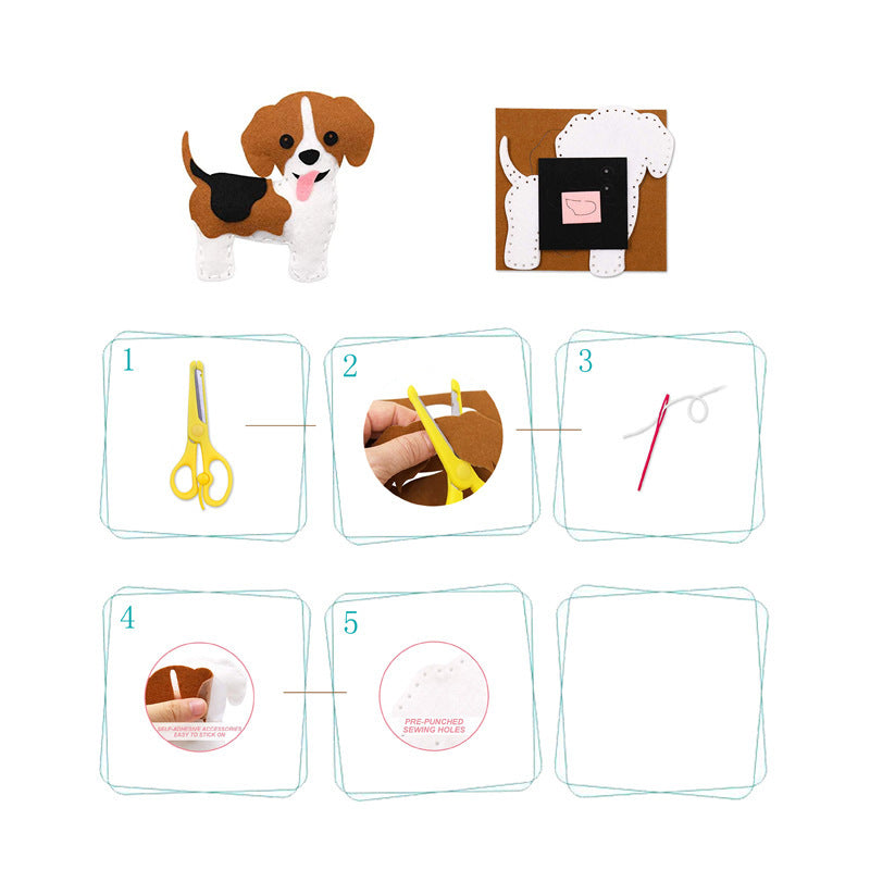 HKM-809619 DIY Children's Educational Sewing Kit - Forest Series Cotton Felt Craft Materials