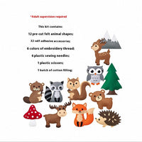 HKM-809619 DIY Children's Educational Sewing Kit - Forest Series Cotton Felt Craft Materials