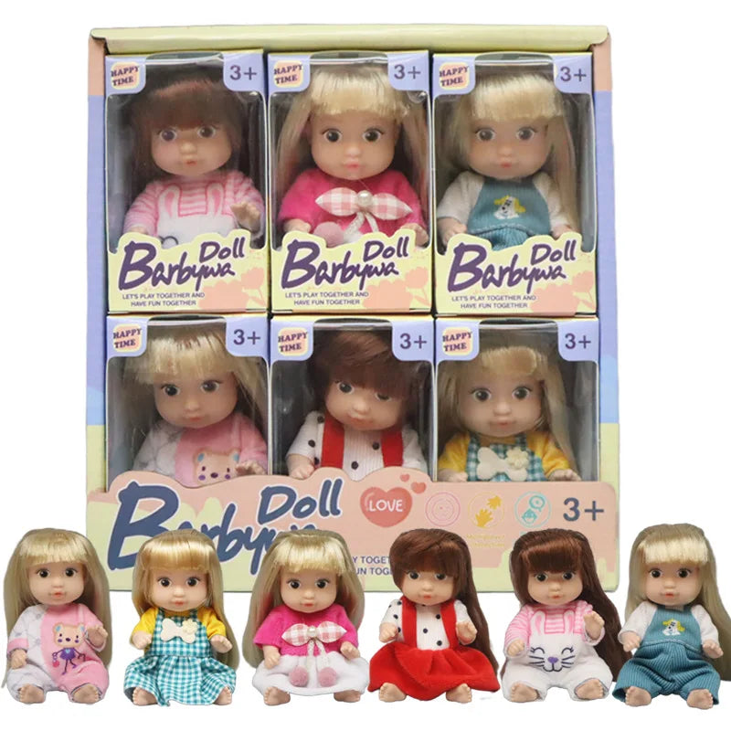 HKM-809619 Interactive Mini Bionic Doll Set - Cute PVC Cartoon Baby Dolls for Kids
