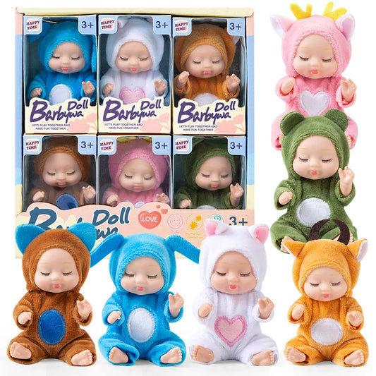HKM-809619 Interactive Mini Bionic Doll Set - Cute PVC Cartoon Baby Dolls for Kids