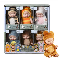 HKM-809619 Interactive Mini Bionic Doll Set - Cute PVC Cartoon Baby Dolls for Kids
