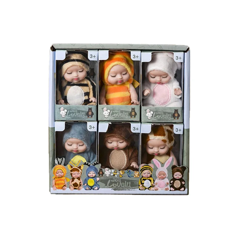 HKM-809619 Interactive Mini Bionic Doll Set - Cute PVC Cartoon Baby Dolls for Kids