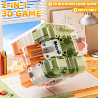 HKM-809747 2-in-1 3D Maze Magic Cube Stress Relief Fidget Toy for Kids - Multi-Color Labyrinth Puzzle