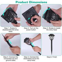HKM-809747 Solar Powered Waterproof Landscape Stake Light with Auto On/Off Feature for Garden and Pathway Illumination