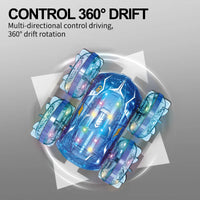 HKM-809939 2.4G Amphibious Remote Control Car with Waterproof Design, Colorful Lights, and 360° Stunt Rotation