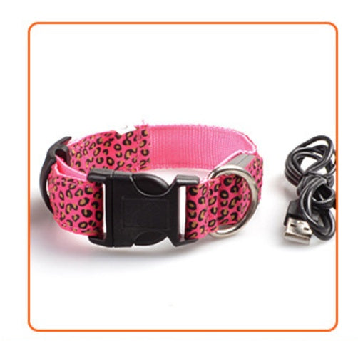 HKM-809939 Rechargeable LED Dog Collar with Adjustable Sizing for Small to Large Dogs
