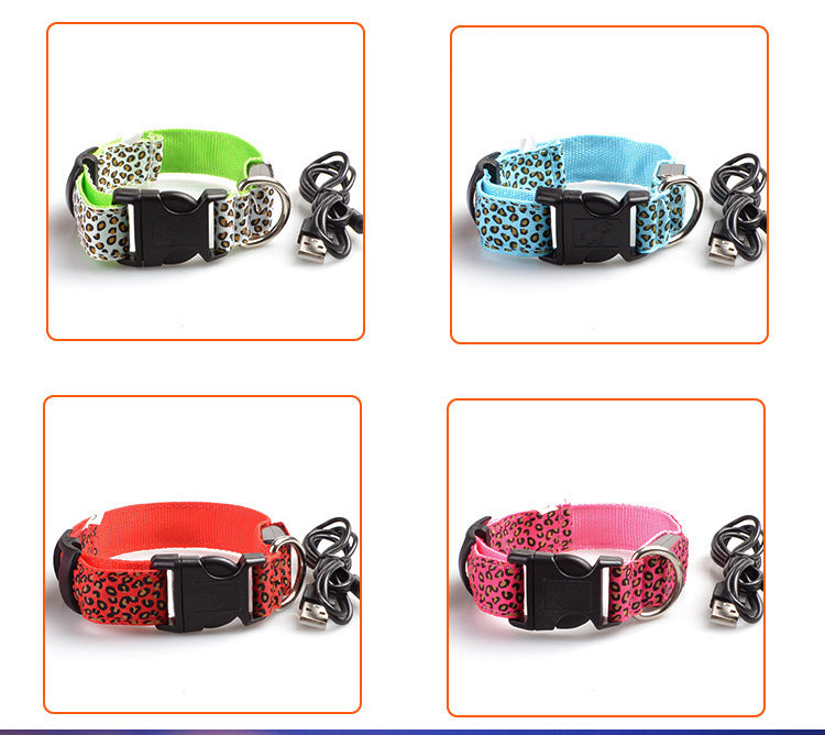 HKM-809939 Rechargeable LED Dog Collar with Adjustable Sizing for Small to Large Dogs