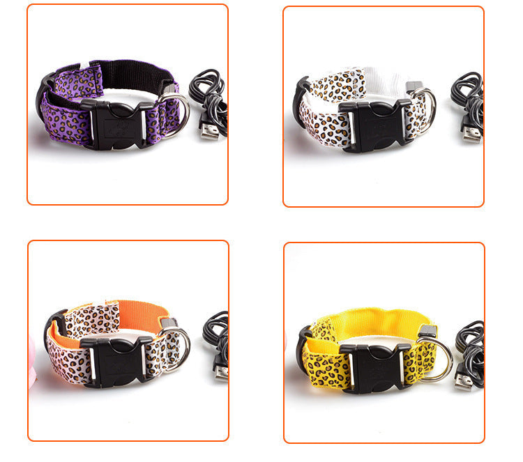 HKM-809939 Rechargeable LED Dog Collar with Adjustable Sizing for Small to Large Dogs