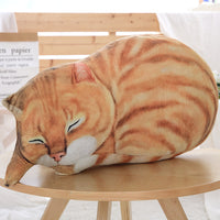 HKM-810067 3D Cat Plush Pillow Cushion - Cartoon-Style Custom Doll in Black, Grey, Yellow, 60x28cm