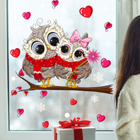 HKM-810067 Cute Cartoon Owl Wall Sticker for Home Decoration - PVC Static Design