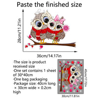 HKM-810067 Cute Cartoon Owl Wall Sticker for Home Decoration - PVC Static Design