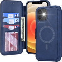 HKM-810195 Magnetic Clamshell Phone Case for iPhone 12 Series - Solid Color Design