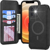HKM-810195 Magnetic Clamshell Phone Case for iPhone 12 Series - Solid Color Design