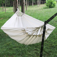 HKM-810259 Double-Sized Camping Canvas Hammock with Rollover Prevention, 320x200cm, 120kg Load Capacity, Includes Tree Ropes