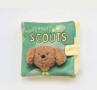 HKM-810259 Plush Dog Toy Cloth Book for Smell, Sound, and Food Leakage - Green