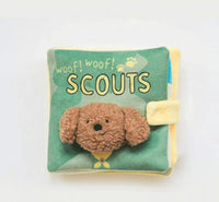 HKM-810259 Plush Dog Toy Cloth Book for Smell, Sound, and Food Leakage - Green