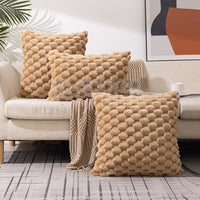 HKM-810323 Woven Fleece Solid Color Pillow Cover - Modern Waist Rest Cushion in Multiple Shades
