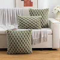 HKM-810323 Woven Fleece Solid Color Pillow Cover - Modern Waist Rest Cushion in Multiple Shades