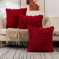 HKM-810323 Woven Fleece Solid Color Pillow Cover - Modern Waist Rest Cushion in Multiple Shades