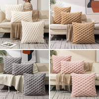 HKM-810323 Woven Fleece Solid Color Pillow Cover - Modern Waist Rest Cushion in Multiple Shades