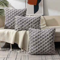 HKM-810323 Woven Fleece Solid Color Pillow Cover - Modern Waist Rest Cushion in Multiple Shades