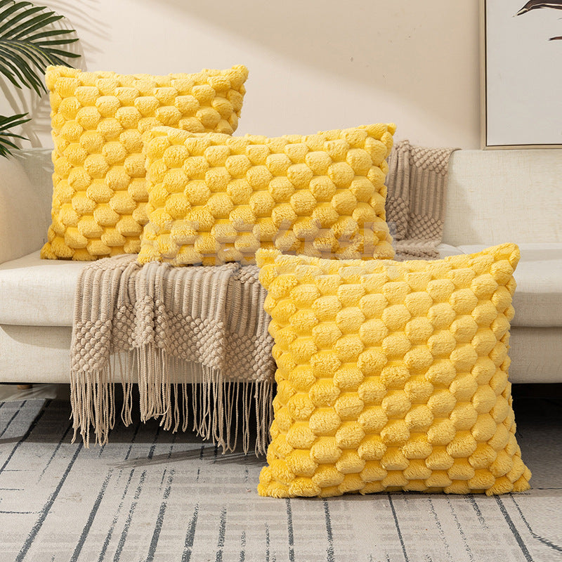 HKM-810323 Woven Fleece Solid Color Pillow Cover - Modern Waist Rest Cushion in Multiple Shades