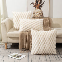 HKM-810323 Woven Fleece Solid Color Pillow Cover - Modern Waist Rest Cushion in Multiple Shades