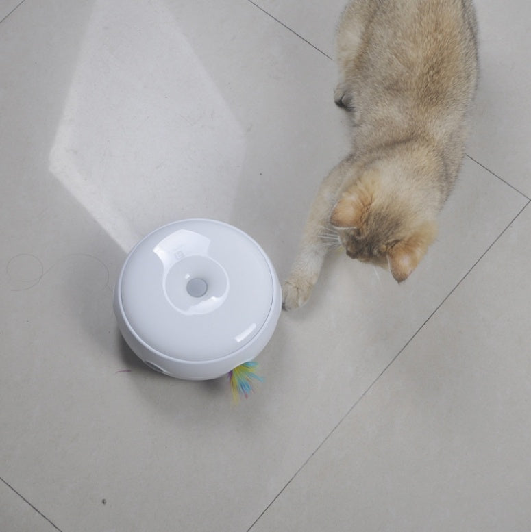 HKM-810387 Automatic Donut Cat Toy with Electric Turntable and Interactive Fun – 17.5cm Diameter, ABS Material