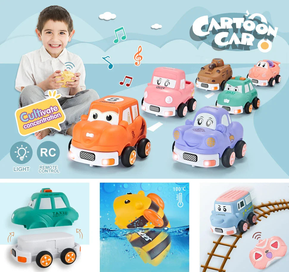 HKM-810515 Mini Rubber Animal RC Car Toy for Kids, Soft Shell Remote Control Car, Indoor-Outdoor Fun