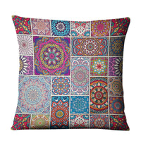 HKM-810643 Geometric Linen Cushion Cover - 45x45cm, Filling Not Included